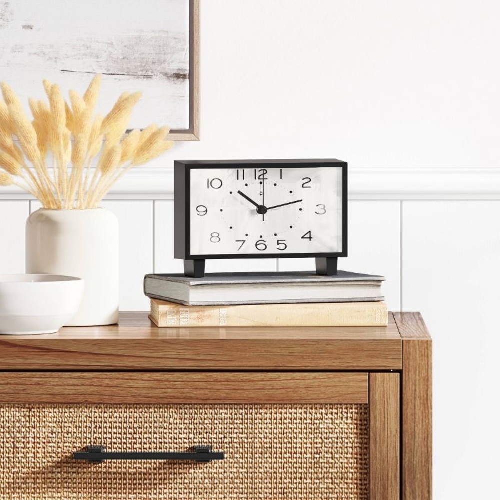 THRESHOLD NEW rectangle mantel clock -black - Picture 2 of 5